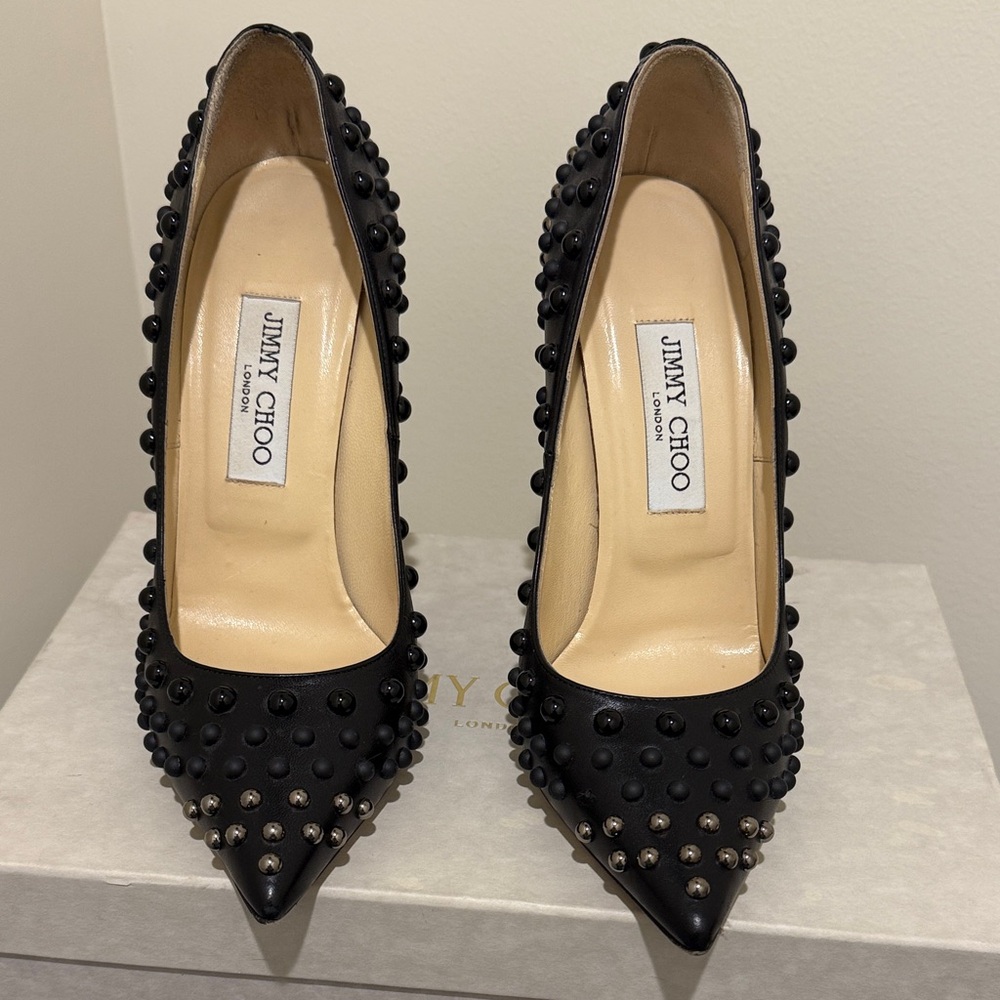 Authentic Jimmy Choo Black Studded Heels